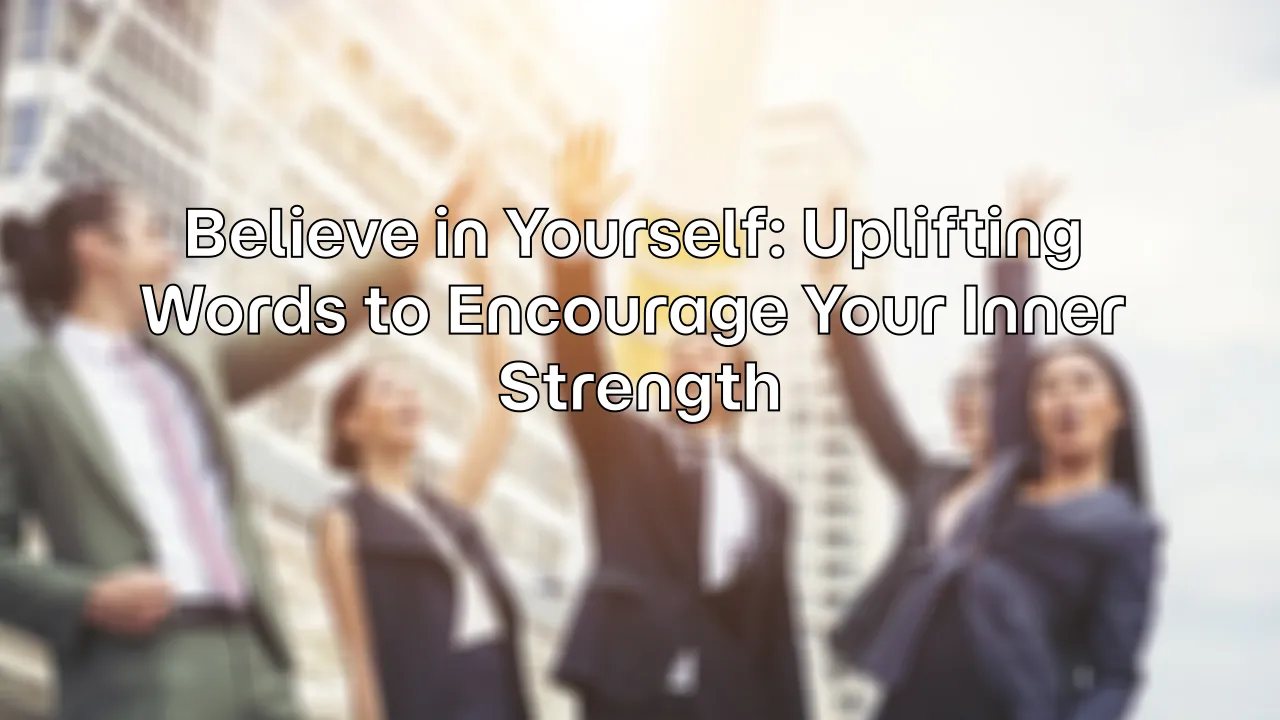 Believe in Yourself: Uplifting Words to Encourage Your Inner Strength