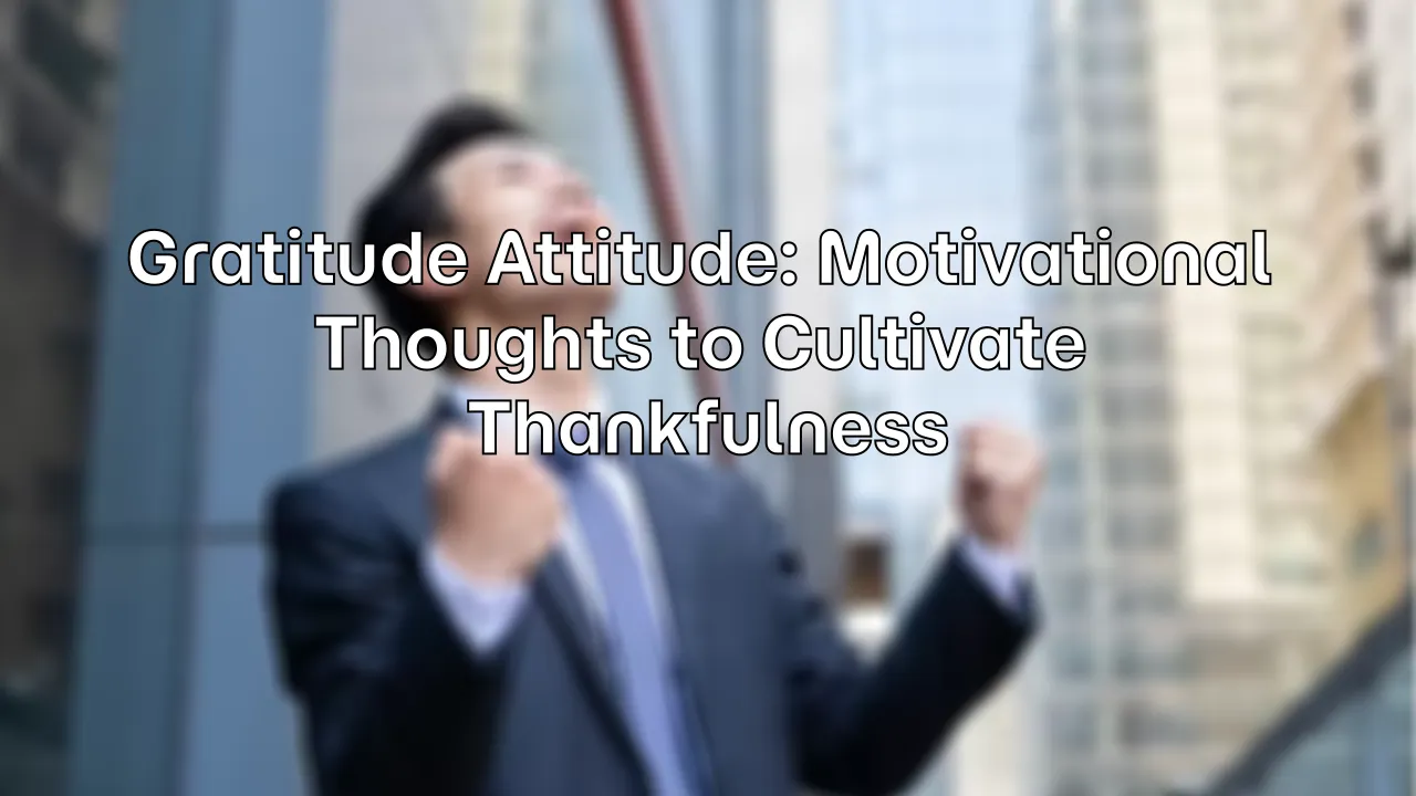 Gratitude Attitude: Motivational Thoughts to Cultivate Thankfulness