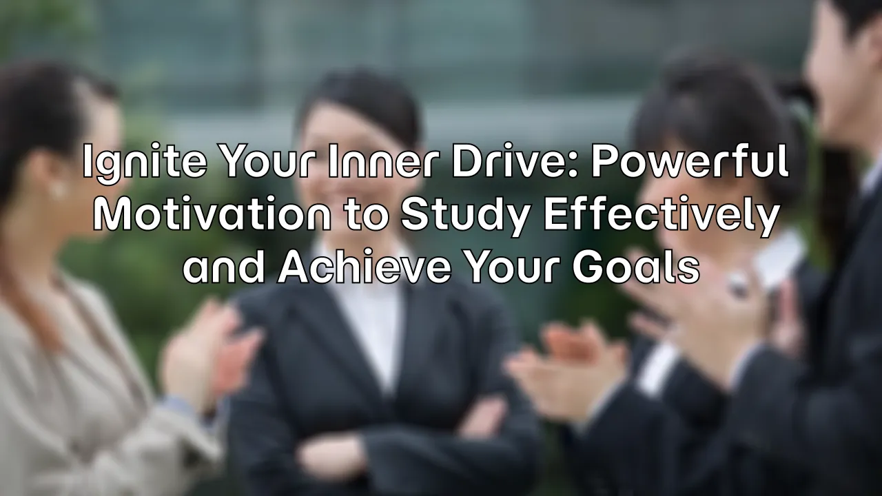 Ignite Your Inner Drive: Powerful Motivation to Study Effectively and Achieve Your Goals
