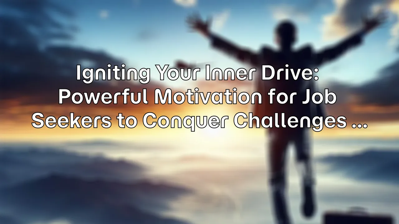 Igniting Your Inner Drive: Powerful Motivation for Job Seekers to Conquer Challenges