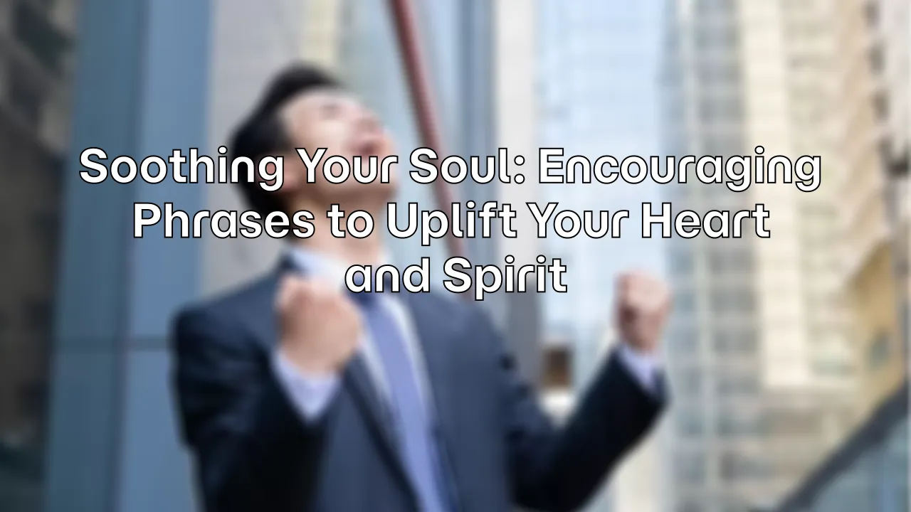 Soothing Your Soul: Encouraging Phrases to Uplift Your Heart and Spirit